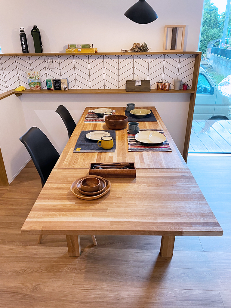 キッチンちょこっと棚＆オリジナル折りたたみダイニングテーブル｜S様邸 アイキャッチ画像
