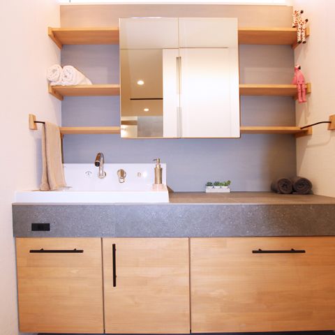 亀工房オリジナル造作洗面化粧台｜Y様邸