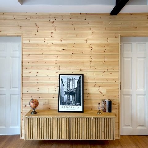 オリジナルルーバー扉TVボード・アクセントウォール｜T様邸